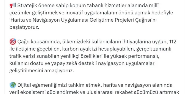 Yerli Navigasyon Uygulaması Müjdesi! Bakanlık Düğmeye Bastı