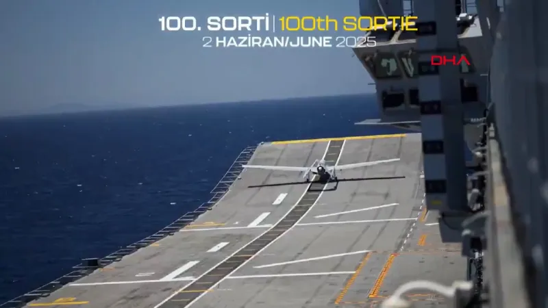 Bayraktar TB3, TCG Anadolu'da 100'üncü sortisini tamamladı