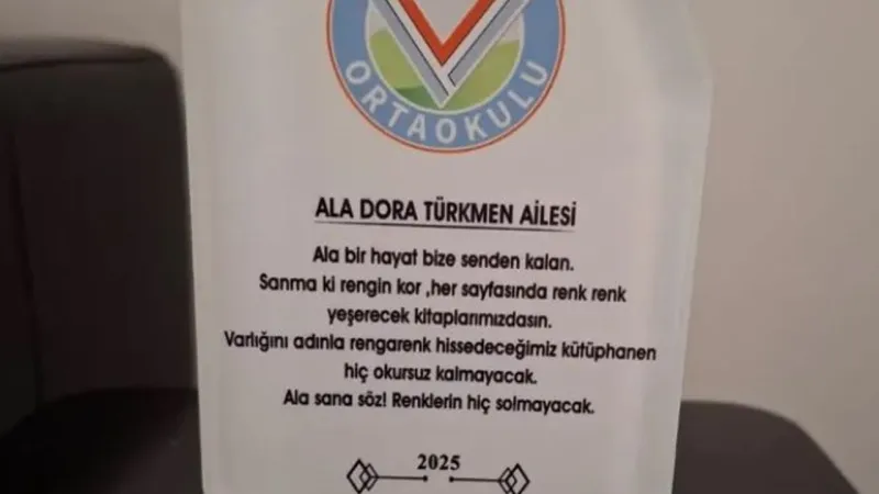Bolu’daki yangında hayatını kaybeden Ala Dora’nın ismi kütüphanede yaşayacak