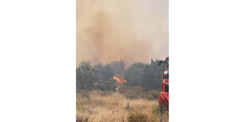 Çanakkale'de Korkutan Yangın! Tarım Arazisi Alevlere Teslim