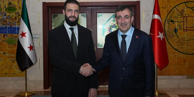 Cumhurbaşkanı Yardımcısı Yılmaz, Suriye Cumhurbaşkanı Şara ile bir araya geldi