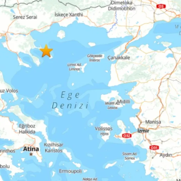 Gökçeada açıklarında 5.2 büyüklüğünde deprem