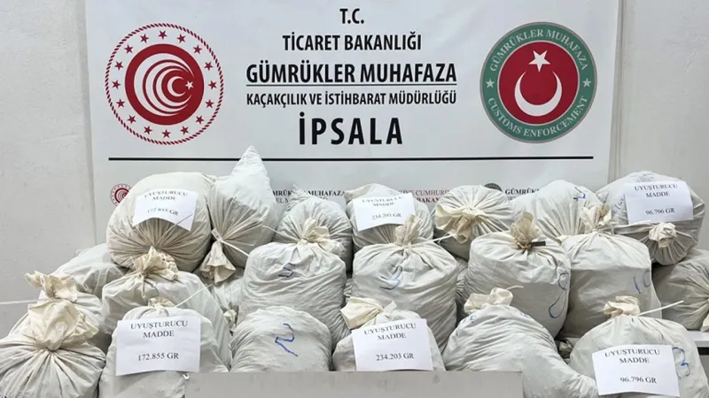 İpsala'da 503 kilogram uyuşturucu ele geçirildi