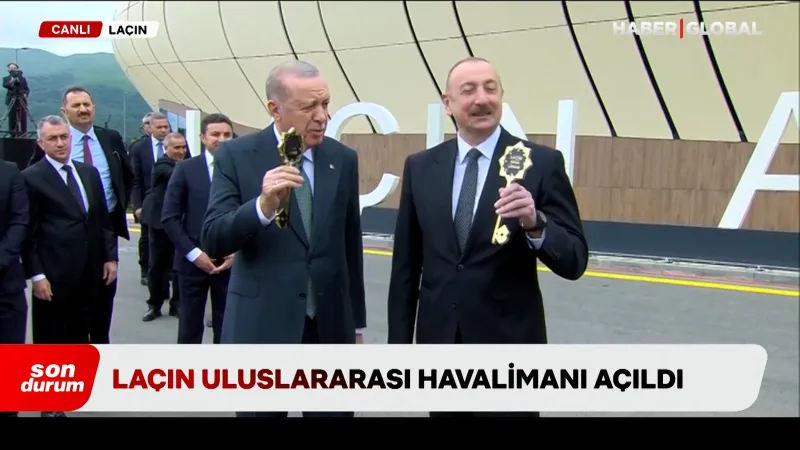 İşgalden kurtulan topraklarda açılış: Aliyev Erdoğan’ı havalimanında karşıladı