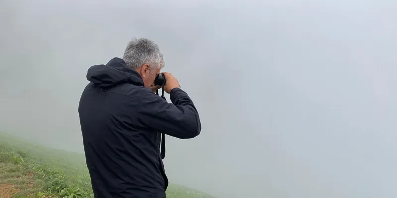 Rize'de dağ horozu gözlemine sis engeli