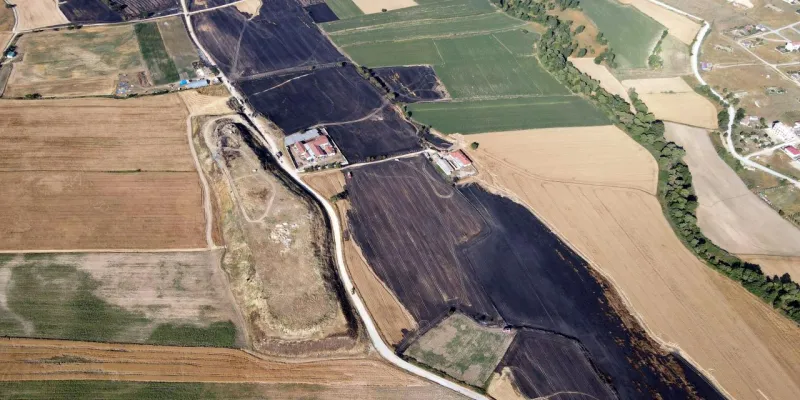 Tekirdağ'da Korkunç Yangın! 400 Dönüm Buğday Kül Oldu