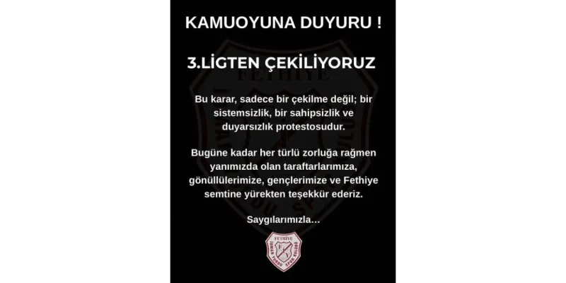 TFF 3'üncü Lig'e çıkan Bursa temsilcisi, ligden çekilme kararı aldı